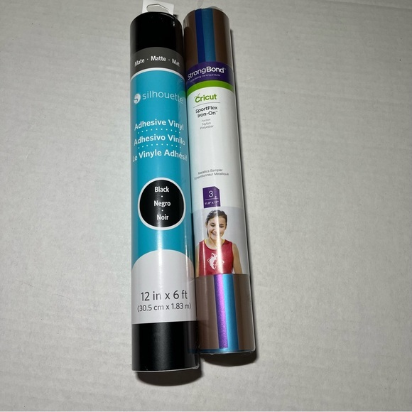 Cricut Office Cricut Sportflex Iron On Vinyl Metallics Sampler And Silhouette Black Vinyl